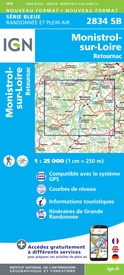 Wandelkaart - Topografische kaart 2834 SB - Serie Bleue Monistrol-sur-Loire, Retournac | IGN - Institut Géographique National