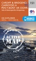 Wandelkaart - Topografische kaart 151 OS Explorer Map | Active Cardiff / Bridgend / Caerdydd a Phen-y-bont | Ordnance Survey