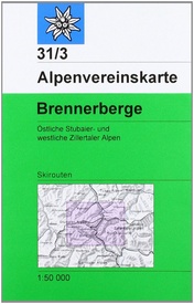 Toerskikaart 31/3S Alpenvereinskarte Brennerberge ski | Alpenverein