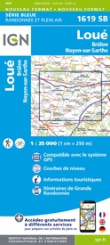 Wandelkaart - Topografische kaart 1619 SB - Serie Bleue Loué - Brûlon, Noyen-sur-Sarthe | IGN - Institut Géographique National