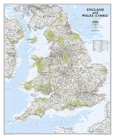 Wandkaart Engeland en Wales, 76 x 92 cm | National Geographic