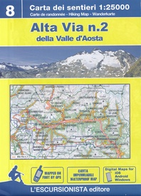 Wandelkaart 8 Alta Via 2 della Valle d'Aosta gids en kaart | L'Escursionista editore