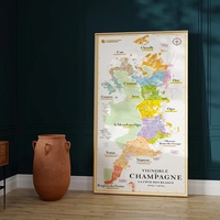 Champagne Carte des Crus (La côte des Blancs) | Wijnkaart van de Champagne | 50 x 100 cm