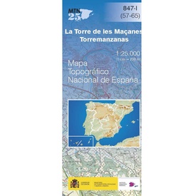 Topografische kaart 847-I Torre de les Maçanes / Torremanzanas | CNIG - Instituto Geográfico Nacional