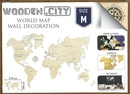 Wereldkaart van hout - Legpuzzel Wooden World Map Medium | Wooden City