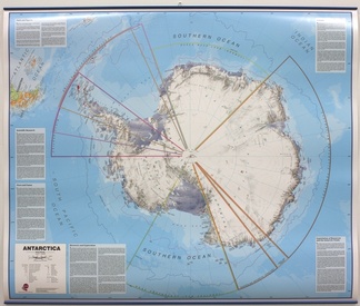 Wandkaart Antarctica – Zuidpool, 120 x 100 cm | Maps International