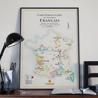 France Carte des vins | Wijngebieden in Frankrijk | 50 x 70 cm