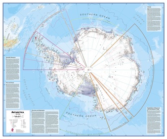 Wandkaart - Magneetbord Antarctica - Zuidpool 120 x 100 cm | Maps International