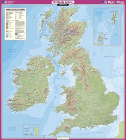 Wandkaart British Isles Physical | 93 x 104 cm | Ordnance Survey