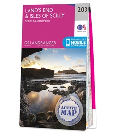 Wandelkaart - Topografische kaart 203 Landranger Active Land's End Isles of Scilly | Ordnance Survey