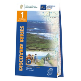 Topografische kaart - Wandelkaart 1 Discovery Donegal (NW) | Ordnance Survey Ireland