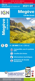 Wandelkaart - Topografische kaart 3531OTR Megève | IGN - Institut Géographique National